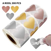 Roll Heart-shaped Scratch Rose Gold Sticker Labels Roll main image 3