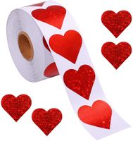 Pegatinas De Decoración De Regalo Con Patrones De Sellado Para El Día De San Valentín En Forma De Corazón De 1,5 Pulgadas main image 1