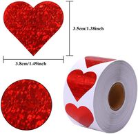 1.5 Inches Heart-shaped Valentine's Day Sealing Patterns Gift Decoration Stickers main image 3
