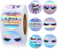 Roll Rainbow Laser Thank You Commercial Decorative Sticker Labels main image 1
