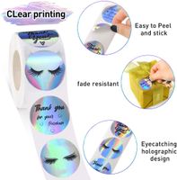 Roll Rainbow Laser Thank You Commercial Decorative Sticker Labels main image 3