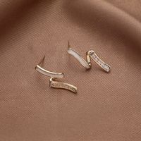 Simple Oil Drop Metal Zircon Geometric Twist Fashion Alloy Earrings Female main image 4