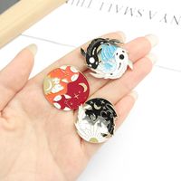 Cartoon Cute Tai Chi Figure Red Fox Black And White Rabbit Brooch main image 5