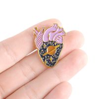 Cartoon Cute Heart Planet Adventure Alloy Brooch main image 2