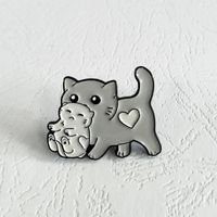 Cute Cartoon Cat Mother With Kitten Alloy Brooch main image 5