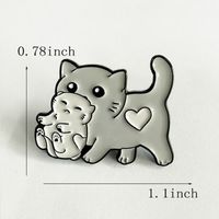 Cute Cartoon Cat Mother With Kitten Alloy Brooch main image 6