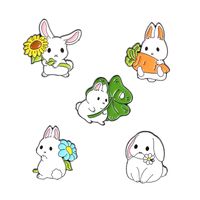 Creative Cartoon Cute Little White Rabbit Alloy Brooch main image 6