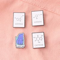 Creative Chemical Reaction Equation Pattern Alloy Brooch main image 3