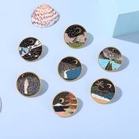 Cartoon Moon Stars Mountains Rivers Series Alloy Brooch main image 3