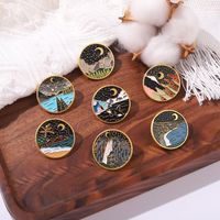 Cartoon Moon Stars Mountains Rivers Series Alloy Brooch main image 4