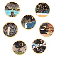 Cartoon Moon Stars Mountains Rivers Series Alloy Brooch main image 6