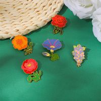 Cartoon Simple Rose Lily Natural Flower Alloy Brooch main image 1