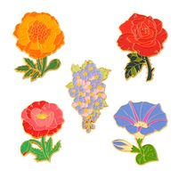 Cartoon Simple Rose Lily Natural Flower Alloy Brooch main image 6