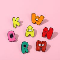 Creative Cartoon Cute 26 English Letters Alloy Brooch main image 1