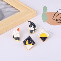 Cartoon Creative Sunrise Sunset Moon Alloy Brooch main image 2