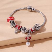 Korean Version Of Creative Pearl Painting Oil Butterfly Bracelet main image 1