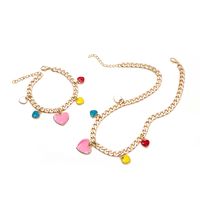 Fashion Heart Shaped Pendant Collarbone Necklace Color Alloy Bracelet Jewelry main image 1