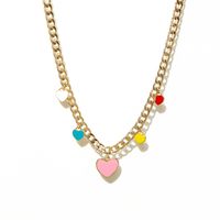 Fashion Heart Shaped Pendant Collarbone Necklace Color Alloy Bracelet Jewelry main image 3
