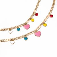 Fashion Heart Shaped Pendant Collarbone Necklace Color Alloy Bracelet Jewelry main image 5