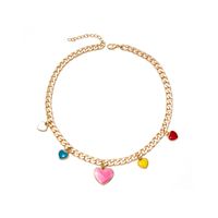 Fashion Heart Shaped Pendant Collarbone Necklace Color Alloy Bracelet Jewelry main image 6