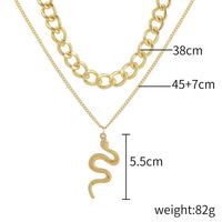 New Exaggerated Punk Snake Pendant Multilayer Geometric Alloy Necklace main image 6