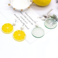 Harajuku Fruit Orange Lemon Pendant Female Acrylic Earrings main image 2