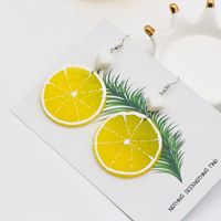 Harajuku Fruit Orange Lemon Pendant Female Acrylic Earrings main image 4