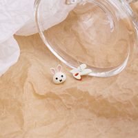 Cartoon Asymmetrical Rabbit Stud Cute Flower Letter Alloy Earrings main image 5