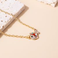 Retro Colorful Diamond-studded Fish And Duck Pendant Necklace main image 1