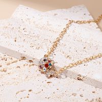 Retro Colorful Diamond-studded Fish And Duck Pendant Necklace main image 3
