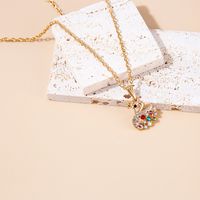 Retro Colorful Diamond-studded Fish And Duck Pendant Necklace main image 4