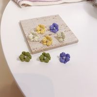 Macaron Color White New Spring And Summer Sun Flower Alloy Earrings main image 1