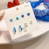 Fashion Three-piece Candy-colored Bear Flower Alloy Earrings main image 1