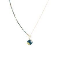 New Astronaut Dripping Oil Pendant Semi-precious Stone Beaded Copper Necklace main image 5