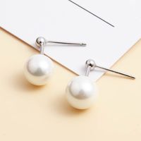 Simple Classic Pearl 925 Silver Drop Earrings main image 5