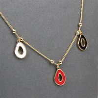 Fashion Irregular Hollow Geometric Oil Drop Copper Gold-plated Bead Necklace main image 5