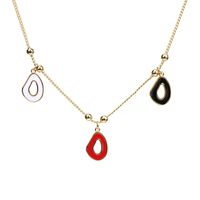 Fashion Irregular Hollow Geometric Oil Drop Copper Gold-plated Bead Necklace main image 6