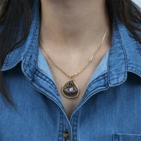 Chaîne De Clavicule En Cuivre Avec Pendentif En Forme De Goutte D&#39;huile D&#39;oeil De Diable De Turquie main image 3