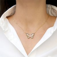 Fashion Copper Inlaid Micro Zircon Butterfly Pendant Collarbone Chain Tide Accessories main image 3