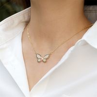 Fashion Copper Inlaid Micro Zircon Butterfly Pendant Collarbone Chain Tide Accessories main image 4