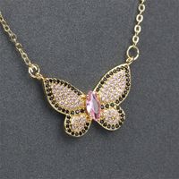 Fashion Copper Inlaid Micro Zircon Butterfly Pendant Collarbone Chain Tide Accessories main image 6
