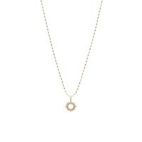 Micro-encrusted Zircon Small Circle Copper Gold-plated Beads Clavicle Chain main image 6