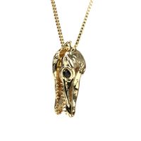 New Crocodile Head Electroplating Real Gold Copper Inlaid Zircon Pendant Necklace Female main image 1