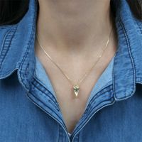 New Crocodile Head Electroplating Real Gold Copper Inlaid Zircon Pendant Necklace Female main image 4
