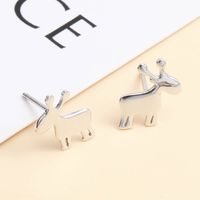 Pendientes De Botón De Plata 925 Con Forma De Burro Lindo Clásico sku image 1