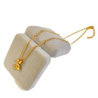 Modische Einfache Halskette Aus Titanstahl Mit 18 Karat Vergoldeter Blumenperlmutt-intarsienkette main image 6