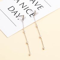 Simple Fashion Triangle Long Chain 925 Silver Inlaid Zircon Earrings main image 5