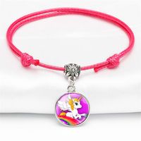 Children's Cartoon Pony Unicorn Pink Spring And Summer Time Gem Bracelet sku image 3
