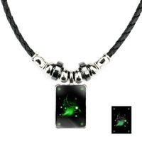 Luminous Men's Twelve Constellation Crystal Black Rope Black Gallstone Necklace sku image 1