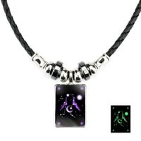 Luminous Men's Twelve Constellation Crystal Black Rope Black Gallstone Necklace sku image 3